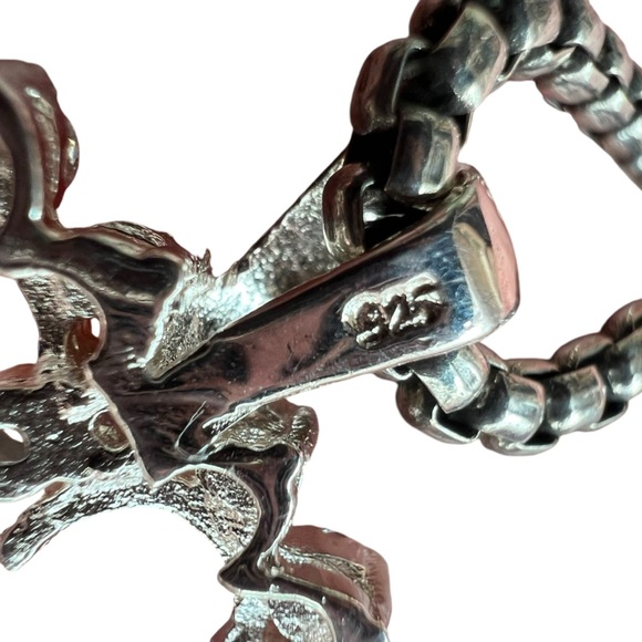 New Sterling Silver 925 Clear Cubic Zirconia Heart Pendant - Picture 7 of 7